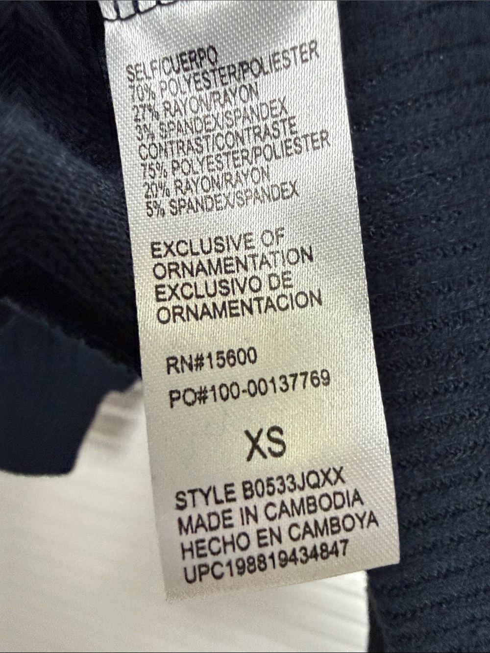 Democracy Dark Navy Lace-Trim V-Neck Pullover - Picture 6 of 7
